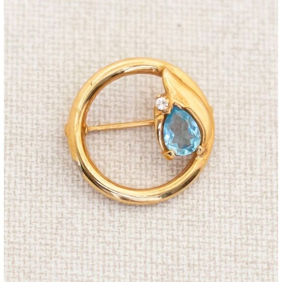 Elegant Vintage Circular Brooch in Gold Tone - A12 - Picture 1 of 2